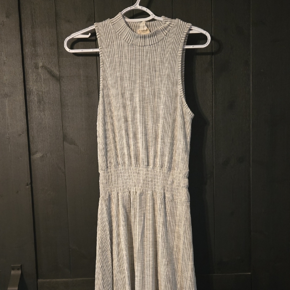 Caution To The Wind Silver Pleated Sheath Midi Dress